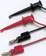 micro-hooks Micro-hooks attach to component leads up to 1 mm diameter 90 cm long PVC insulated leads 30 V rms or 60 V DC, 15 A TL930 Patch Cord Set (60 cm) 1 pair (red, black) multi-stacking 4 mm