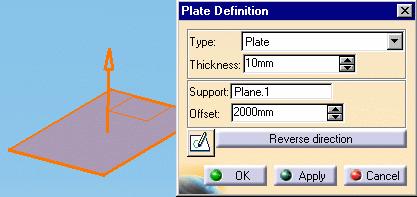 Page 76 Modifying Plates You can modify the definition of both plates and end plates. All modifications are done via the contextual menu on structures selected in the specification tree.