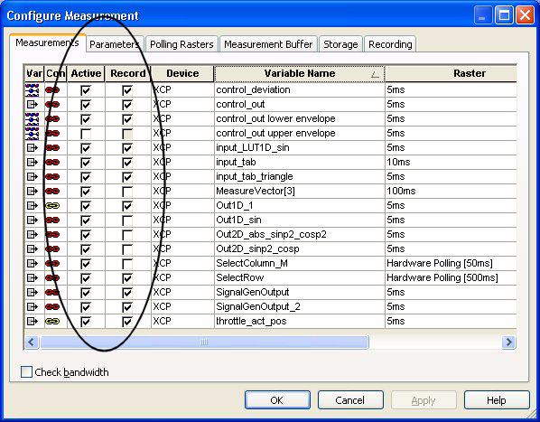 CalDesk New Measurement and Recording Features Option to activate/deactivate recording for selected variables The measurement signal list has checkboxes for activating the measurement and recording