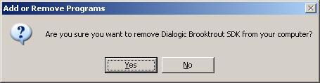 Removing or Modifying the Software After you install the Brooktrout SDK, you can modify, repair, or remove it by running sdk_windows.exe again.