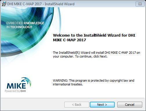13. Now the MIKE C-MAP InstallShield Wizard