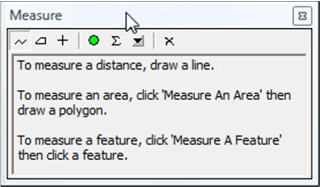 Measure Tool A simple way to check your buffers is to use the Measure tool Zoom so that you can see a single point buffer Click the Measure Tool icon in the standard toolbar Click the, select