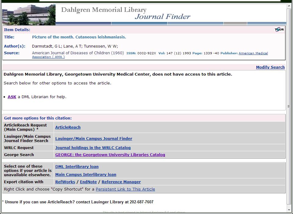 Can t find in a DML Subscription or Main/Lauinger Library?