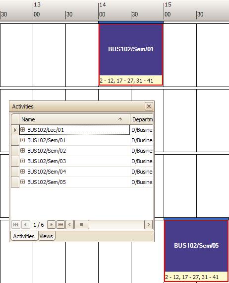 The tabbed panes can be made into floating tabbed panes by grabbing either the Activities Spreadsheet or the Views Pane (whichever is on top), by the header and dragging and