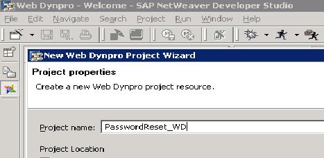 Enter Web Dynpro Project