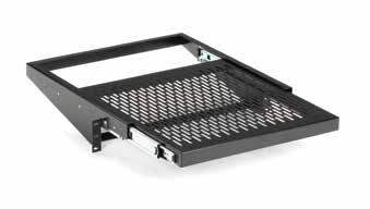 Capacity (RMTS04) Weight capacity of 50 pounds. Mount on EIA standard 19" rails. Use 3U of rack space.