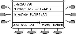 The details shown are: The name of the called or calling party if available. The number of the called or calling party. The time of the call. The date of the call if prior to the current day.