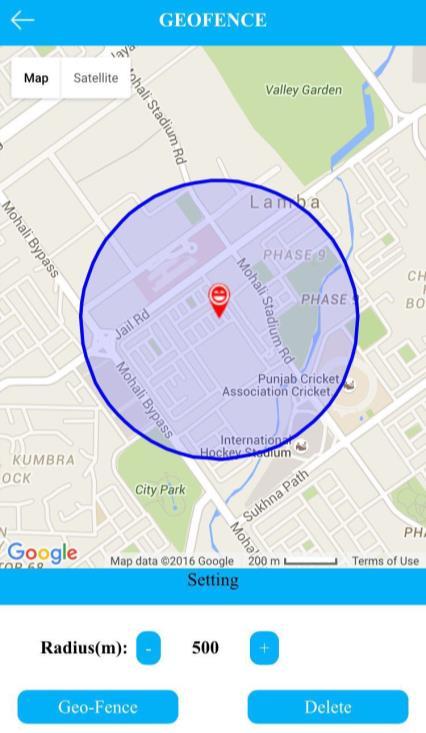 GEOFENCE One of the major features which provides stability to our watch is that parents/app users are able to specify a certain area as safe.