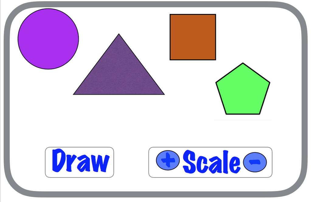 Device interface Simple example Consider interface design for toy shown Draw button: draw shapes.