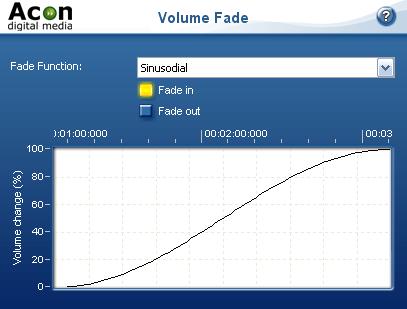 30 Acoustica User Guide Sinusoidal Select the direction of the fade using the