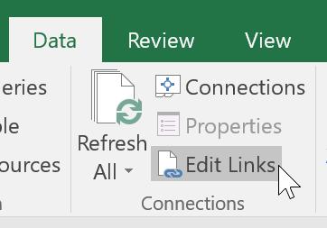 EDIT LINKS One file could be linked to one or more other files through formulae.