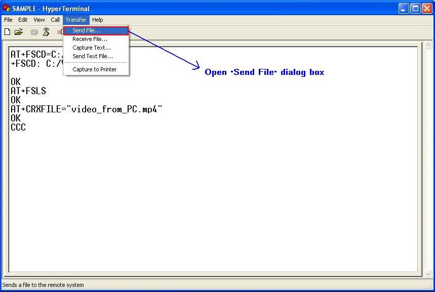 Figure 17-10 Open Send File dialog box Step3.