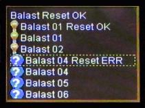7.1.2. Ballasts reset Ballast reset allows to restore the default settings for all ballast and each individual. To reset all ballasts at the same time, select the All ballasts option.