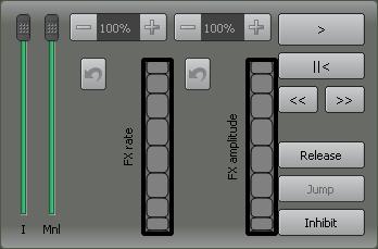 Control Booth Page 178 Clarity Intensity Fader Manual Fader Rate & Amplitude controls for any FX (dynamics) in the cue Reset The I (Intensity) fader controls the overall intensity of the fixtures in