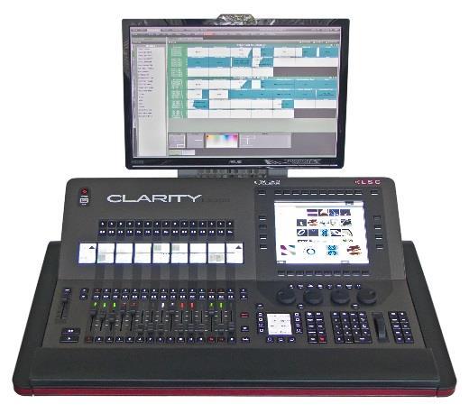 Clarity LX300 Page 31 5.1 OVERVIEW 5 LX300 Console LX300 with External Monitor The LX300 has the following features: One 10.4 inch encoder wheel touch screen. 15 Fader Playbacks.