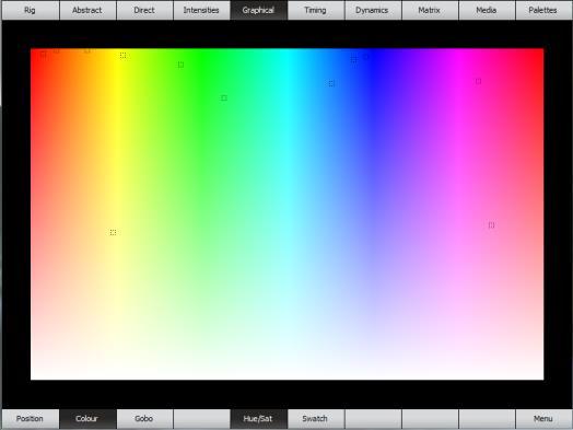 Position The Colour page allows you choose a colour for the selected fixture(s) by touching a colour.