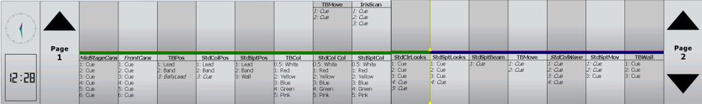 This screen allows you to change the cue-list into a chase or vice versa and to alter all of its playback settings. These settings are also available and fully described in the Control Booth window.