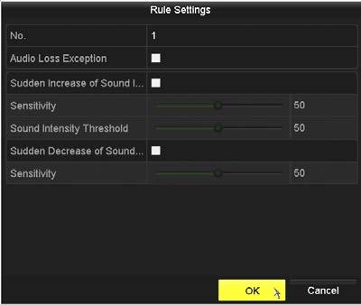 SECTION 6: VCA FEATURES 5. Check the Enable box to select this feature. 6. Click Rule Settings. a.