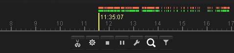 SECTION 7: RECORD, PLAYBACK AND VIDEO BACKUP The green bars on the timeline indicate when video with Smart elements were found. Smart screen icons are defined below.