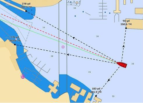Bearing and Distance Note: The divider lines from own ship will update as the boat is moving Editing and Deleting Divider line Divider lines can be moved by clicking and dragging the point to a new