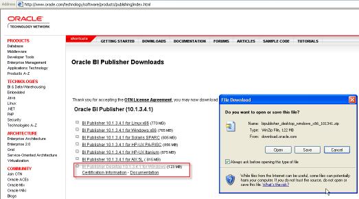 To obtain and install the plug-in: 1 Navigate to the BI Publisher site on the Oracle Technology Network: http://www.oracle.