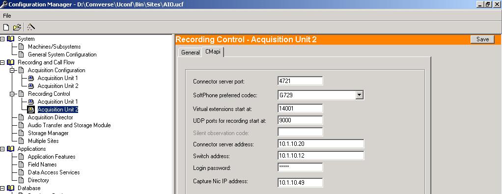 In the left pane of the Configuration Manager screen, expand Recording and Call Flow and Recording Control.