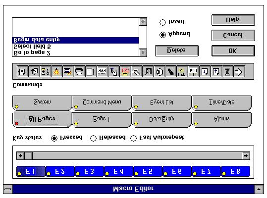 The Keyboard Macro Editor The Keyboard Macro Editor is a feature in the Designer TM for Windows TM software package that allows the user to associate specific functions with keys or touchcells on a