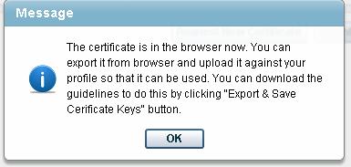 To export the public and private keys of the certificate onto their folder their computer, click Export &