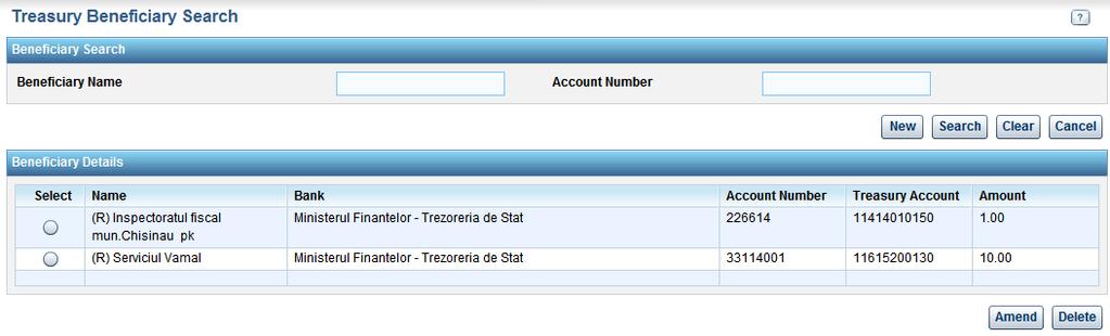 o Enter Account Number (partial number can be specified) to perform search. viii. Both the above can also be specified.