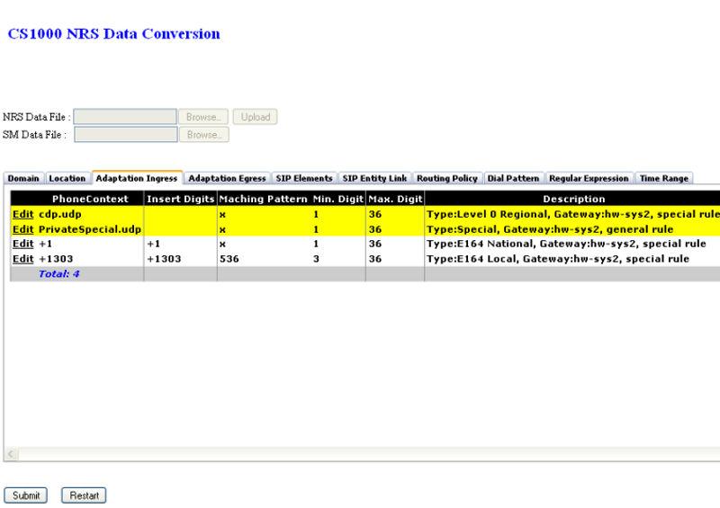 Migrate SPS data Note: Entities highlighted in yellow require user input. 7. Select the Adaptation tab and enter the required prefixes.