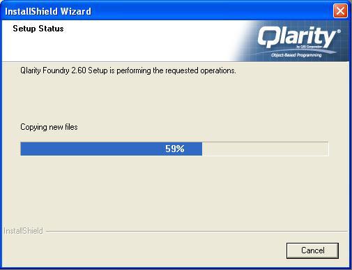 Install Qlarity Foundry Installation The Setup Status window appears and displays