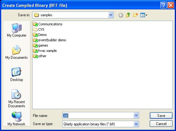 Workspaces Generate a BFF File 4.6 Generate a BFF File If the compile is successful, the program displays the application in Layout View.