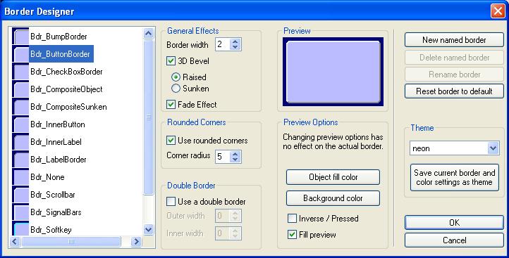 Edit Named Borders Templates, Resources, and Libraries 5.5.1 Themes The colors and border definitions assigned to named colors and named borders are grouped together in themes. (See section 5.