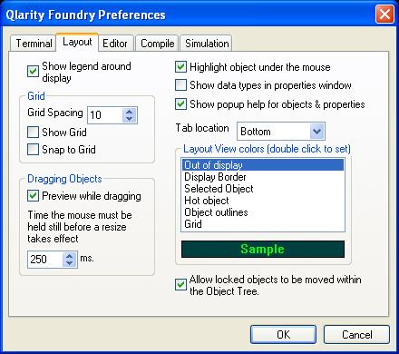 Qlarity Foundry Preferences Layout 6.1.2 Input 6.1.3 Communications 6.1.4 Miscellaneous 6.