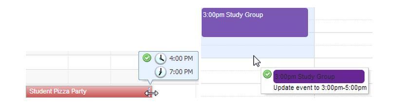 Events Drag & Drop Event Editing Starting with version 7.5.12, the Scheduling Grids allow drag-and-drop editing for event meetings.