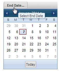 To specify a date range while in Week view, click the "End Date..." option to the right of the date selector.
