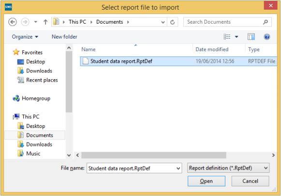Navigate to the drive where the report file was