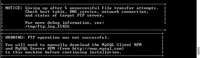 Chapter 2 Installing the MySQL Subscriber Database The following screen appears after five