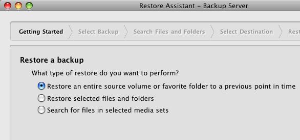 or any previous backup. Retrospect makes it easy to restore an entire volume, a folder, or a selected file to its exact state as of a given point in time.