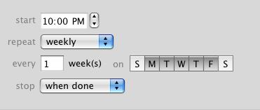 set. The default value is 1, which tells Retrospect to repeat every week.
