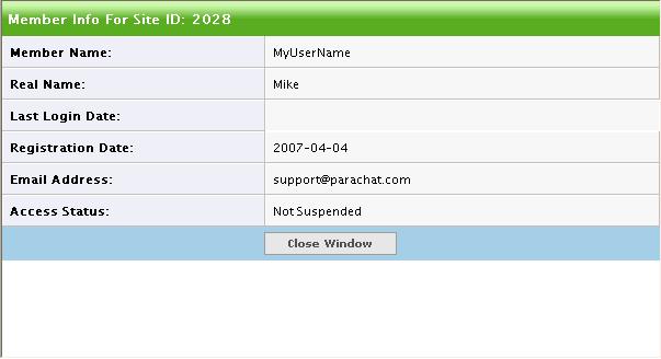 Database Options Suspend Click the member name to