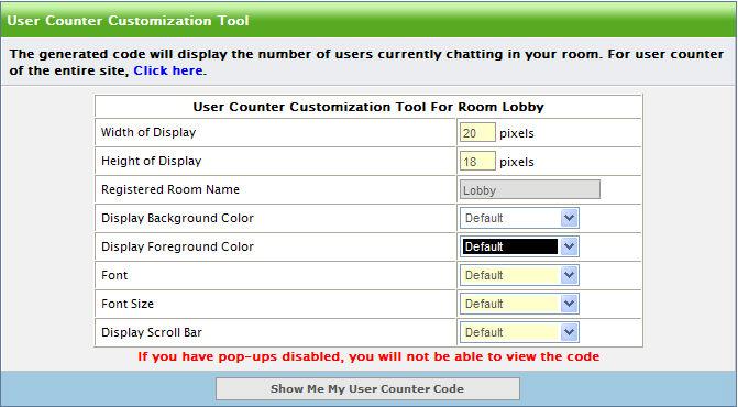 Site & Room Counter Code Room Administration - Room Counter Service Levels That Support This Option: Basic Standard Professional Enterprise Event Reseller Rooms Tab > Display Room Codes > Room User