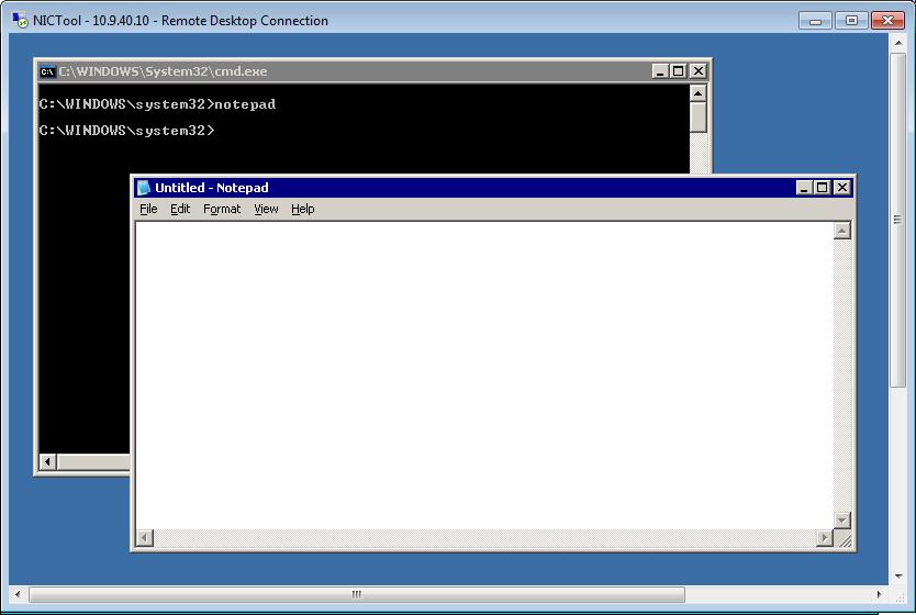 Figure 27: Notepad in Remote Desktop 7. In Notepad, on the File menu, select Open. 8. From the Files of Type drop-down menu, select All Files. 9.