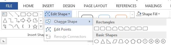 The shape of the text box can be changed by clicking on the Edit Shape > Change Shape in the Insert Shapes group on the Format tab on the Drawing Tools tab.