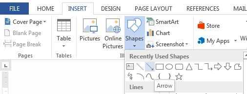 Add colour, weight, dashes and/or arrows to the line/arrow under the Change Outline drop down window. Align the shapes and connectors by using Gridlines.