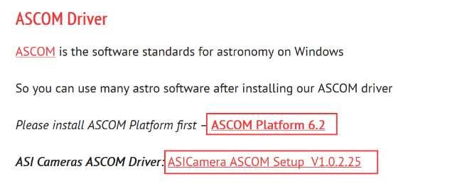 Important note:please install newest ASCOM