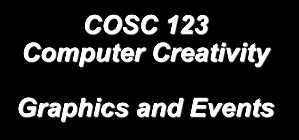 COSC 123 Computer