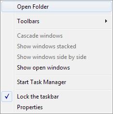 Select "Open Folder" to see the shortcuts: You can add