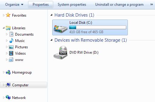 Note also that the drive has the name Local Drive (C:), or just the C Drive for short. This C Drive is also known as the root drive, as everything is stored on it.