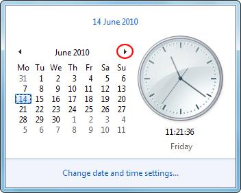 Click on the clock to see a new popup window: As you can see, as well as a clock you get a calendar.